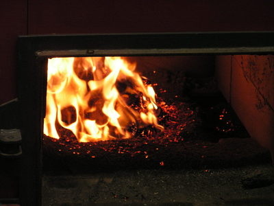 Manor Farm Chip Boiler - the firebox