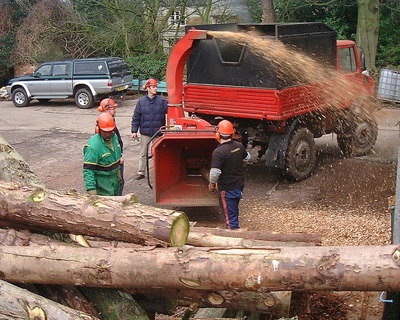 Learning farm_Chipping wood
