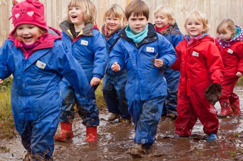 preschool visit puddle splashing